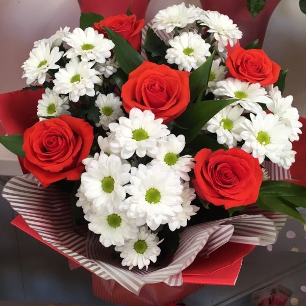 Букет "Гербера и хризантемы"