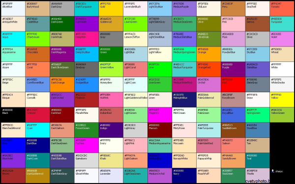 Названия цветов и оттенков