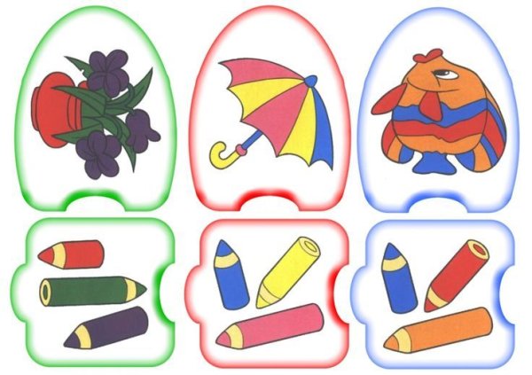 Карточки Подбери по цвету