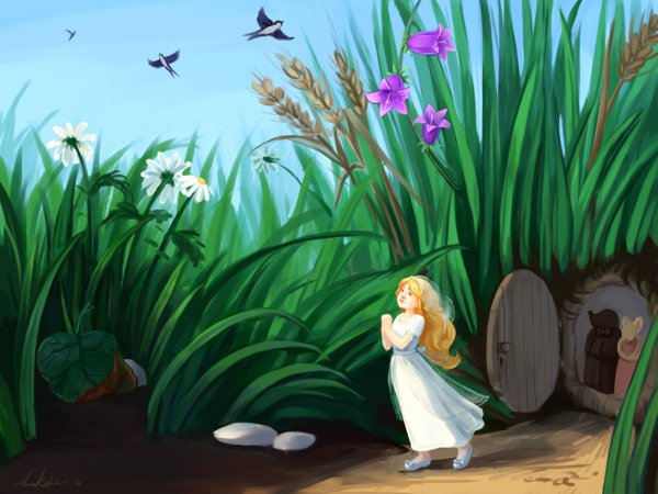 Дюймовочка иллюстрации