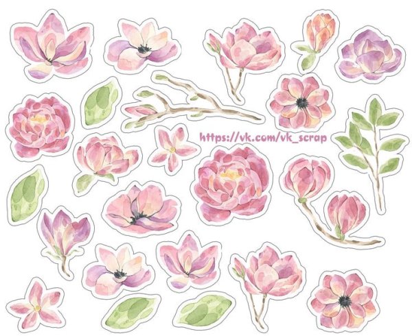 Цветы для скрапбукинга печать