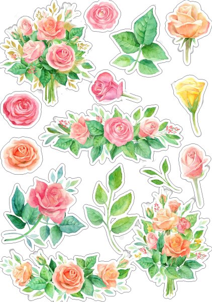 Наклейки - цветочки