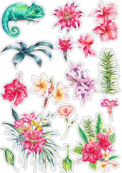 Стикеры для распечатки Акварельные