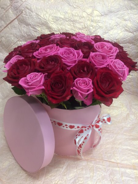 Коробка с розами