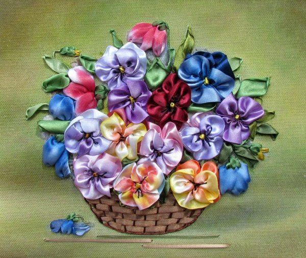 Вышивка лентами Риббон ембройдери