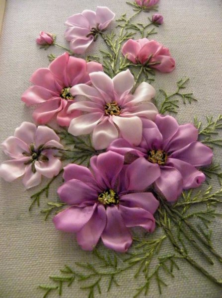 Вышивка лентами Риббон ембройдери