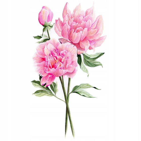 Розовые цветы акрил