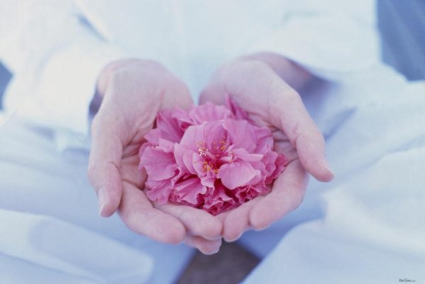 Рука с цветами