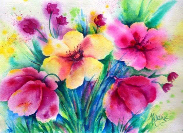 Цветы для рисования акварелью