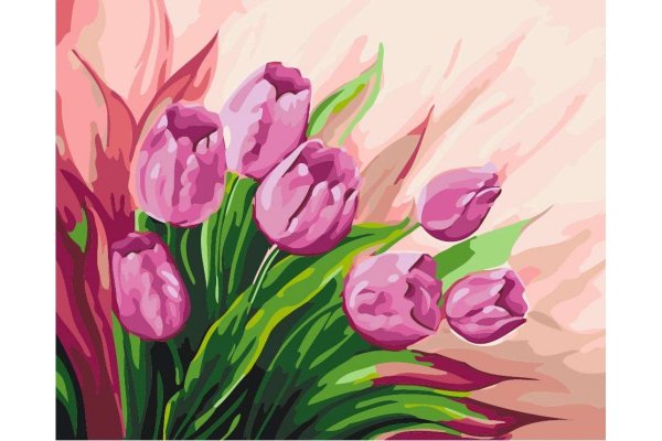 Тюльпаны красками