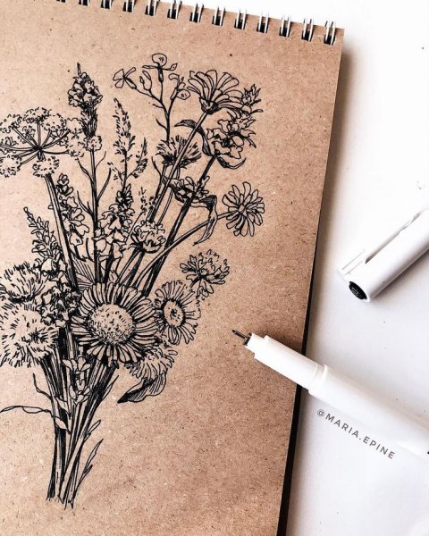 Скетчбук для рисования цветы