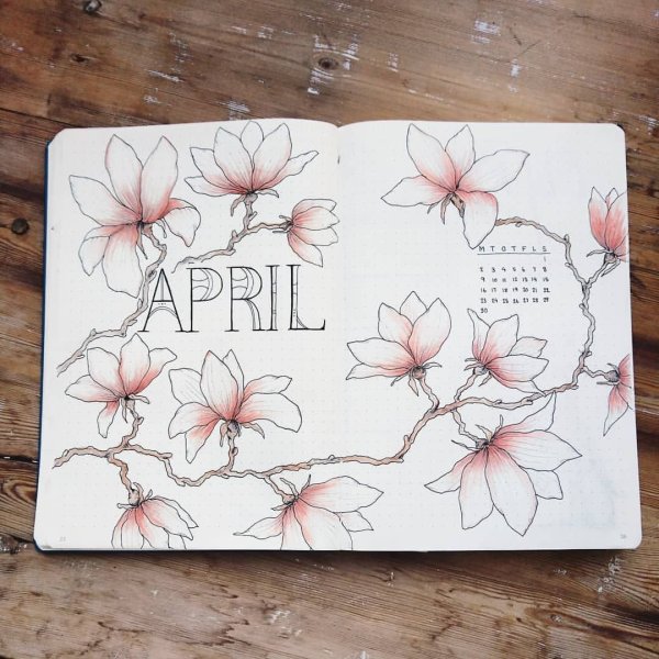 Красивые цветы в скетчбук