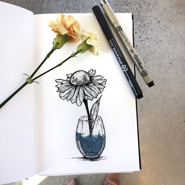 Арты на скетчбук цветы