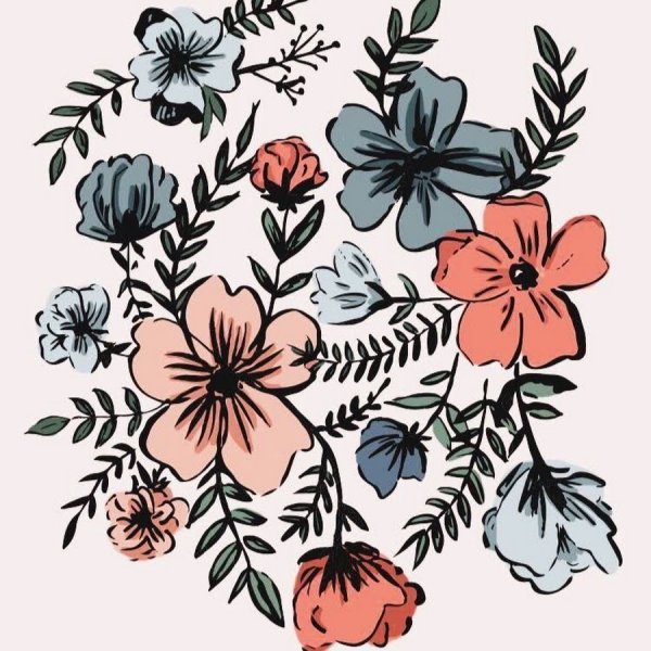 Цветы акварелью в скетчбуке