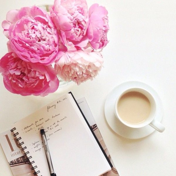 Цветы блокнот кофе