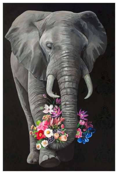 Слоник с цветком