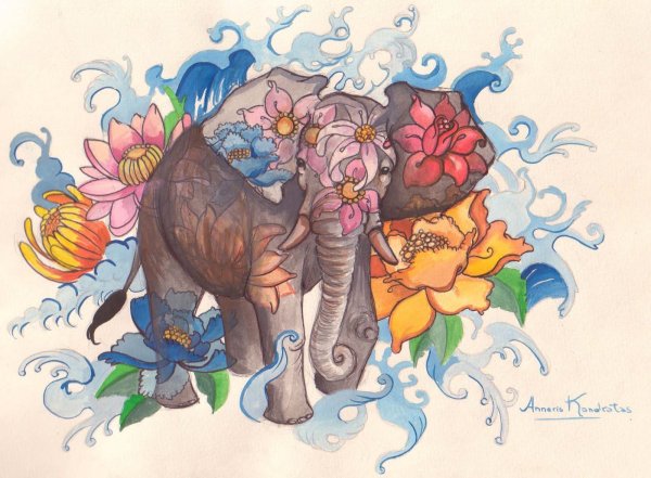 Слоник в цветах