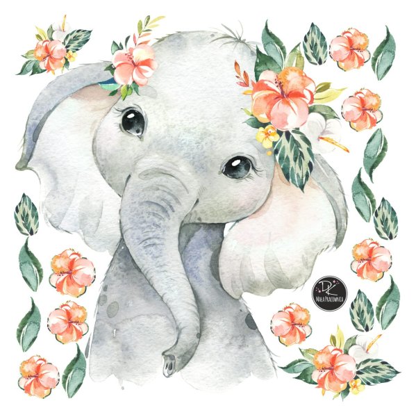 Слоник акварель