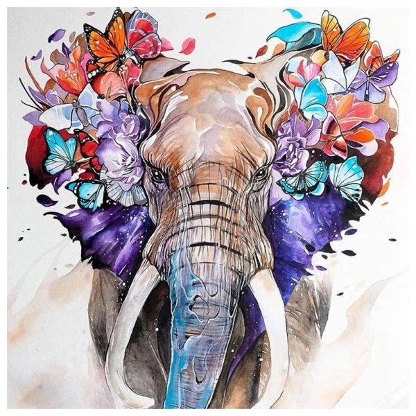 Слон с цветами