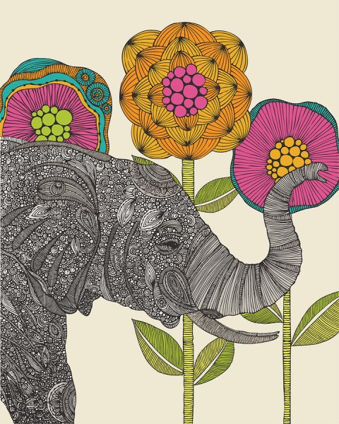 Слоны с цветами