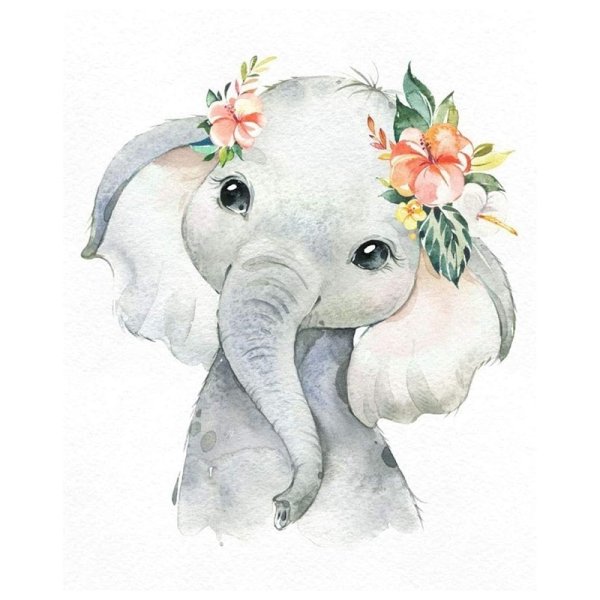 Цветной слон картина