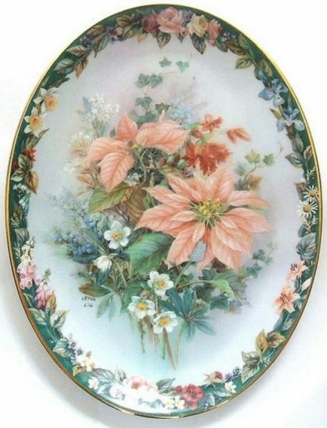 Цветы в овале для декупажа