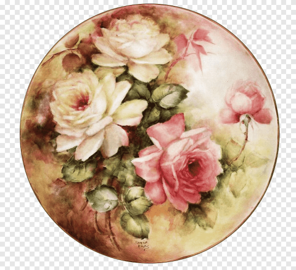 Цветы в овале