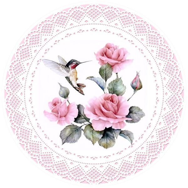 Овальная тарелка с цветами