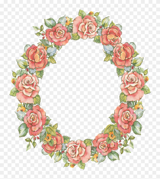 Монохром круглый цветочный бордюр для декупажа