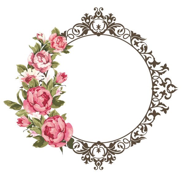 Овальная рамка с цветами