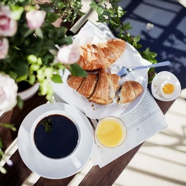 Кофе завтрак цветы