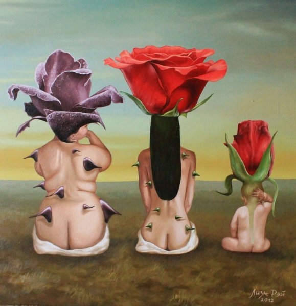 Девушка в цветах рисунок