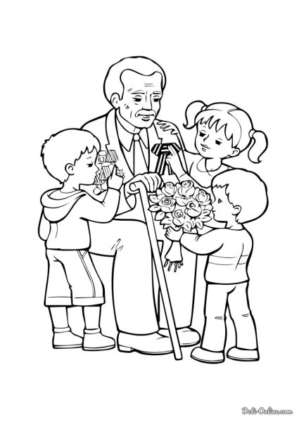 Георгиевская лента с гвоздикой