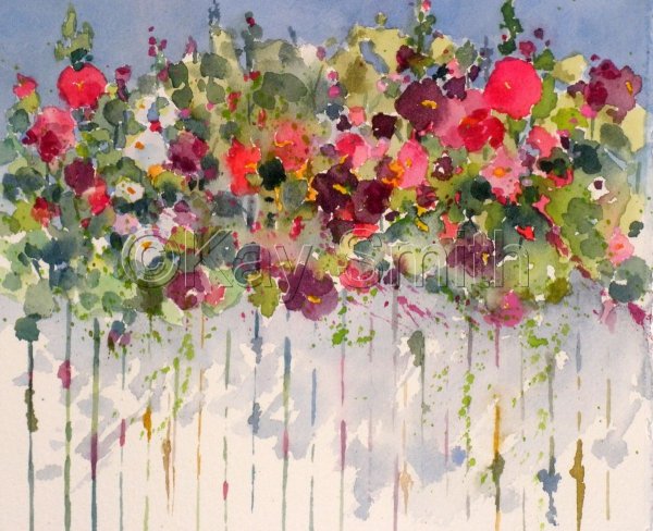 Граффити цветы на стене