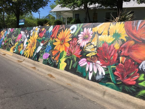 Живопись забор в цветах