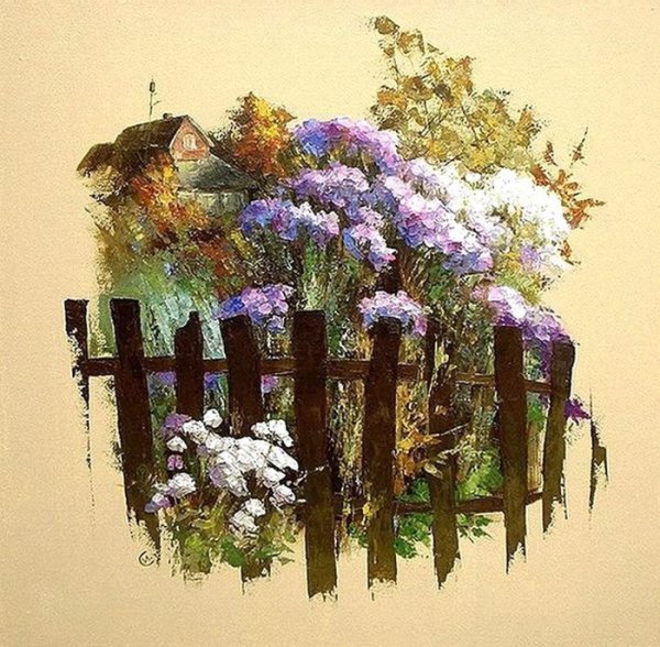 Украшение забора на даче