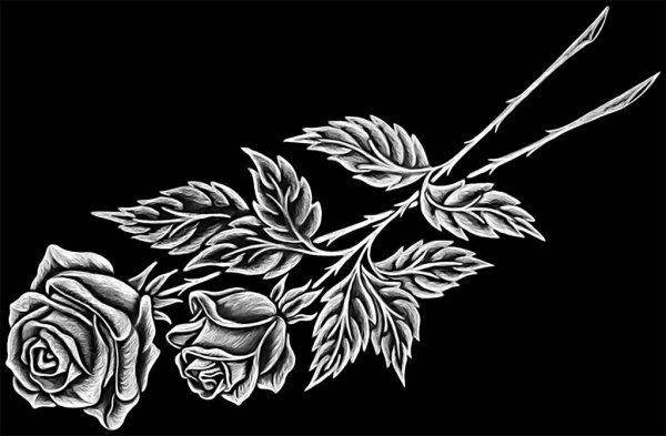 Розы на граните гравировка