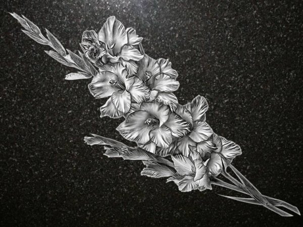 Гравировка цветов на памятник