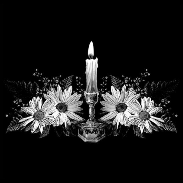 Свеча с ромашками на памятник гравировка