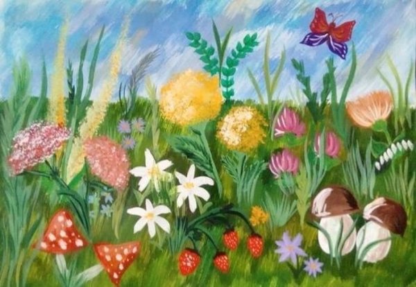 Рисование Поляна цветов
