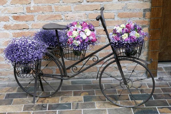 Велосипед цветы