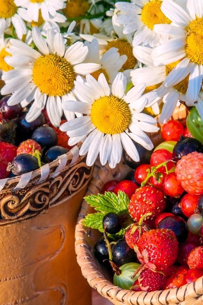 Цветы с фруктами "летний"