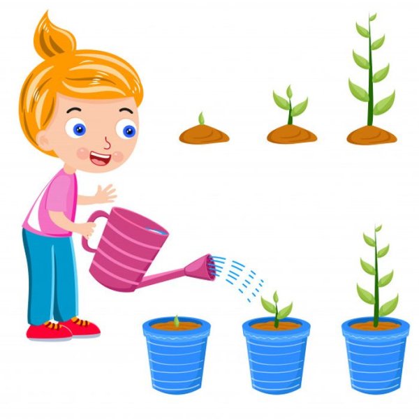Полив растений для детей