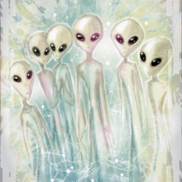 Инопланетянин на белом фоне