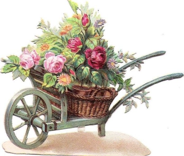 Тележки со цветами в живописи
