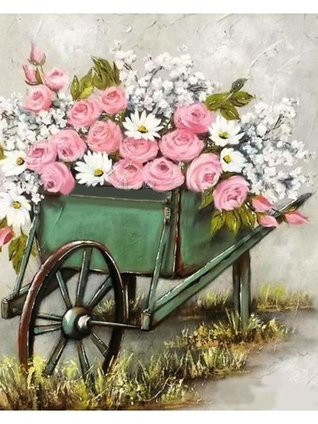 Телега с цветами