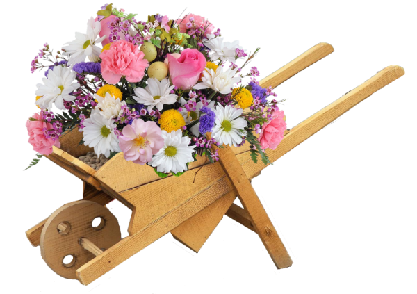 Цветы в телеге