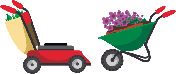 Тележка с цветами из ящиков