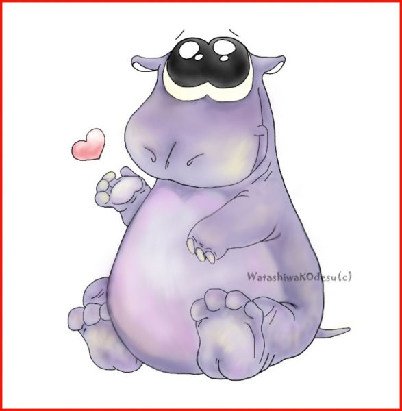 Бегемотик с бабочкой