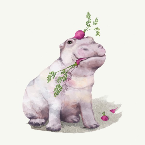 Бегемотик мультяшный